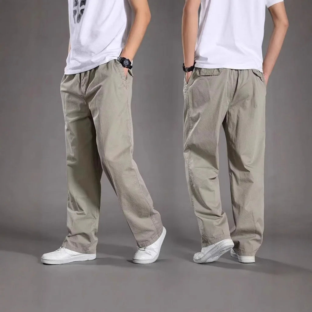 Men’s Loose Plus Size Cotton Cargo Pants