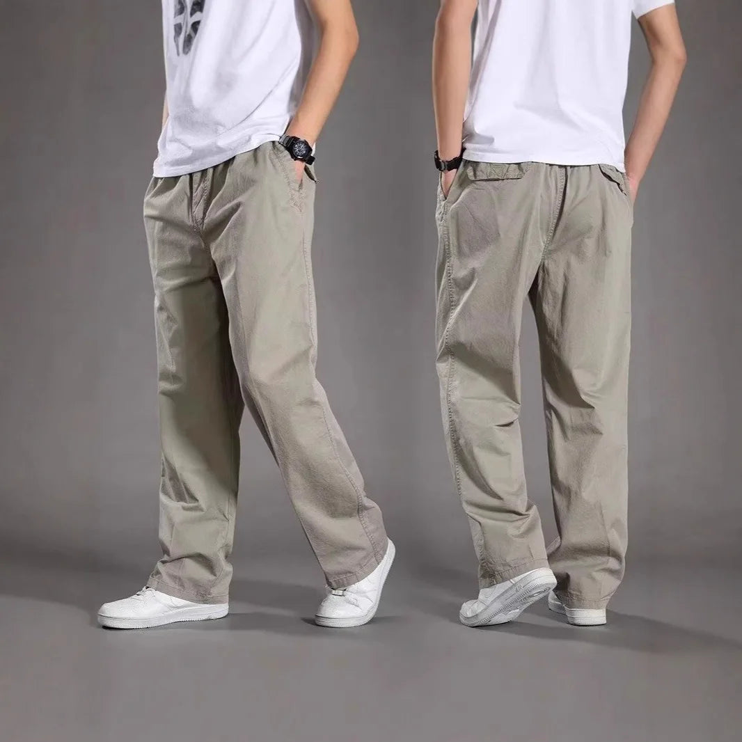 Men’s Loose Plus Size Cotton Cargo Pants