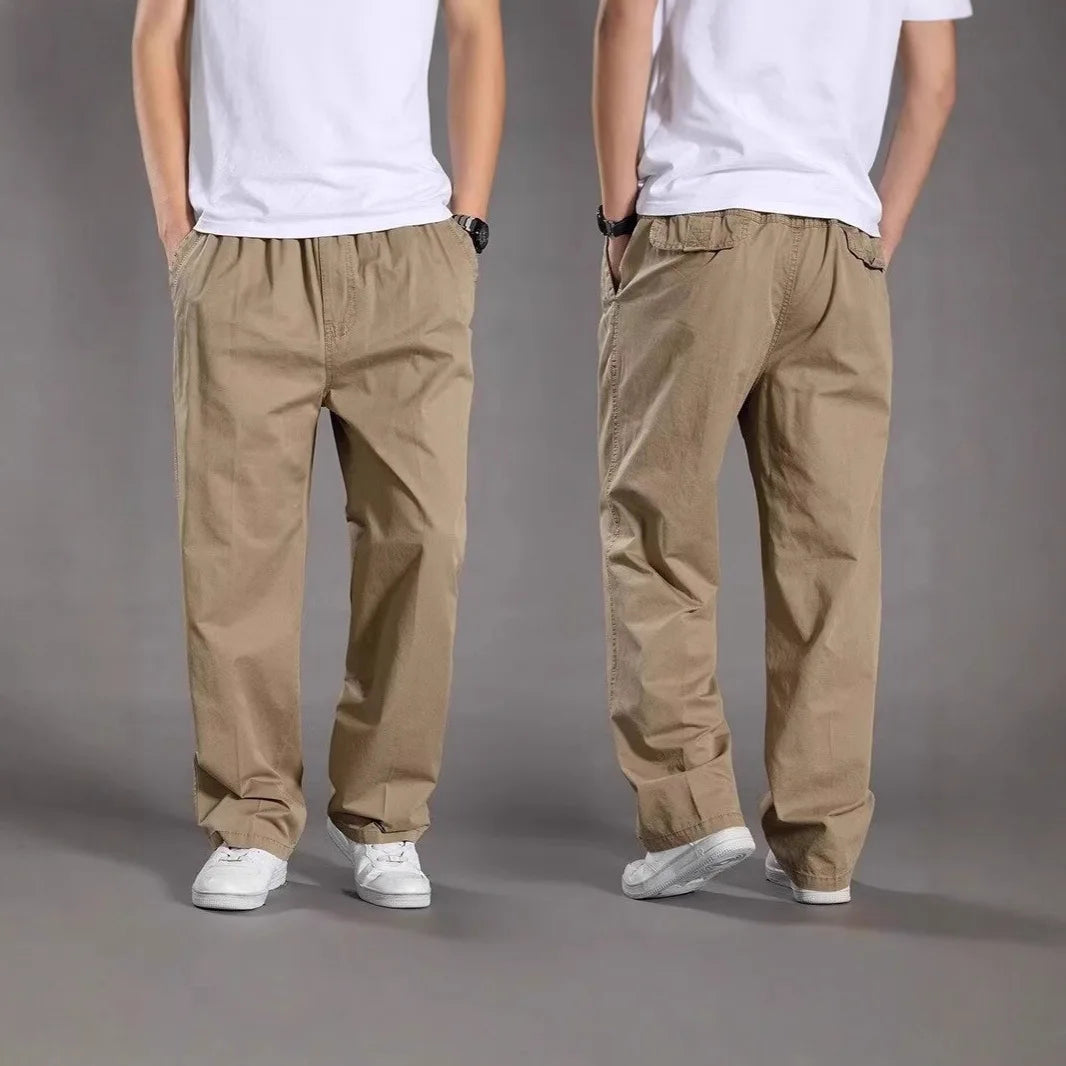 Men’s Loose Plus Size Cotton Cargo Pants