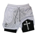 Men’s Christian Cross 2-in-1 Workout Running Shorts | YXNLife