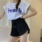 New Summer Waffle Shorts for Women | High Waist Plus Size Loose Casual & Fitness Shorts